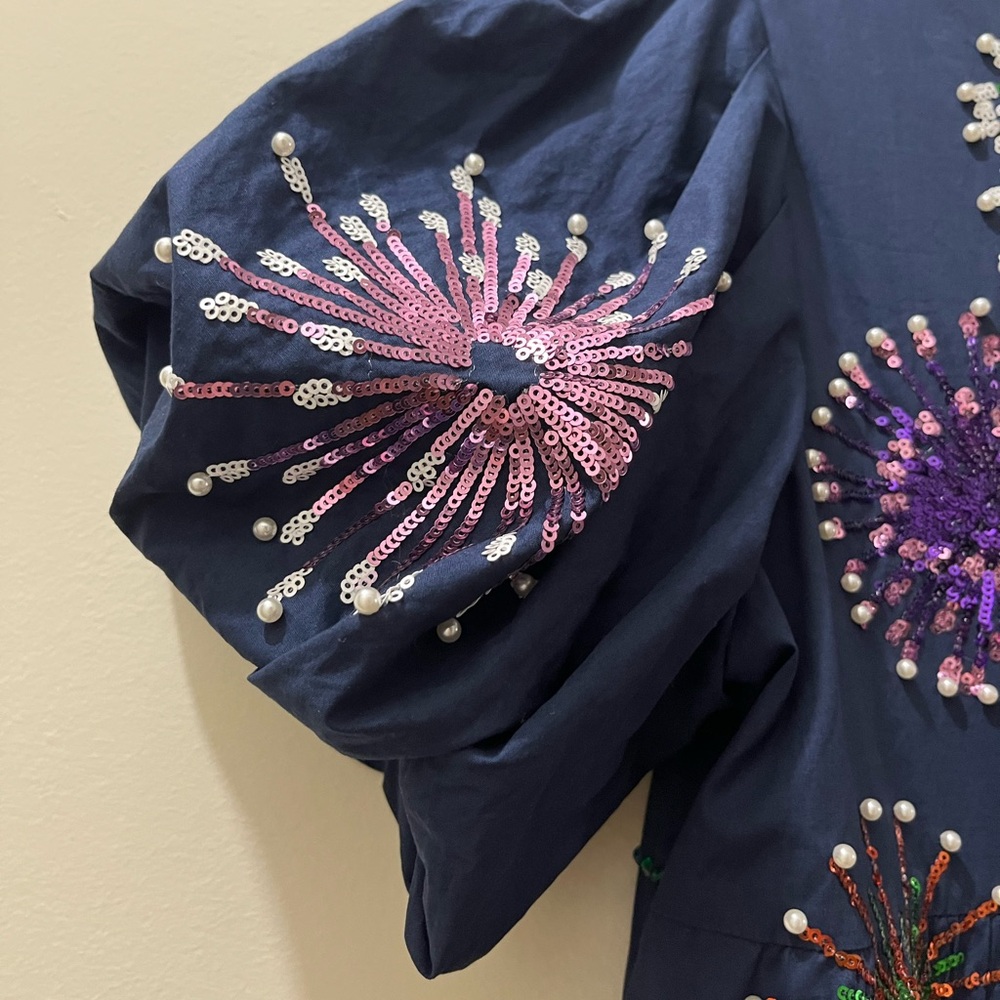 Queen of Sparkles Firework Back Dress in Navy, Size XS - Picture 13 of 16